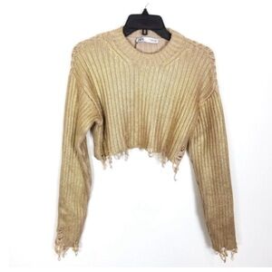 Zara Ripped Crop Sweater